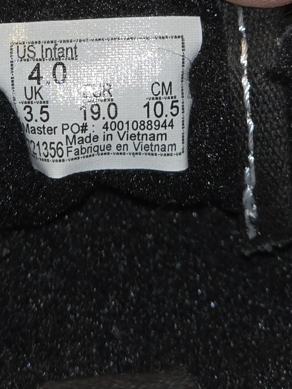 VANS Old Skool Crib Infant Shoes Black & White Size 4 (6–9 Months)